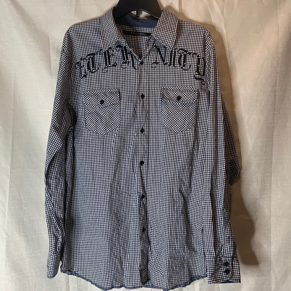 carbon black eternity gingham shirt XL